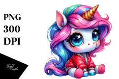 Expressive Unicorn with Cool Haircut PNG Product Image 1
