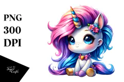 Sitting Baby Unicorn PNG Product Image 1