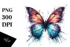 Grungy Butterfly Splashes PNG Product Image 1