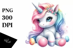 Cute Baby Unicorn Pastel Clipart Product Image 3
