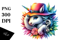 Colorful Baby Unicorn with Mystery to Solve PNG Product Image 1
