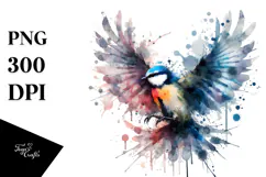 Colorful Grungy Bird Splash PNG Product Image 1