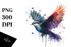 Vibrant Bird Made of Splashes PNG Product Image 1