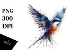 Colorful Grungy Bird Splash PNG Product Image 1