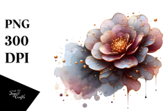 Abstract Camellia Made of , Watercolor PNG Product Image 1