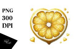 Half Lemon Heart PNG Product Image 1