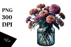 Decorative Jar Zinnia Clipart Product Image 3