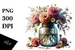 Decorative Jar Zinnia Clipart Product Image 3