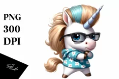 Cute Baby Unicorn Johny Bravo | Sublimation | Clipart Product Image 3