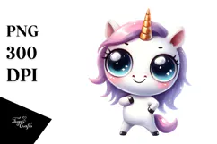 Funny Goofy Unicorn Face PNG Product Image 1