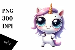 Funny Goofy Unicorn Face PNG Product Image 1
