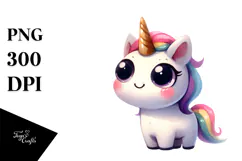 Expressive Unicorn Baby Face PNG Product Image 1