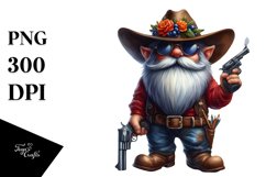 Detailed Vibrant Cowboy Gnome, PNG Product Image 1