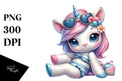 Cute Baby Unicorn Beachwear | Sublimation | Clipart Product Image 3