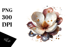 Glossy Magnolia, Watercolor PNG Product Image 1