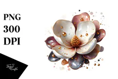 Glossy Magnolia, Watercolor PNG Product Image 1
