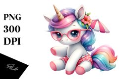 Cute Baby Unicorn Beachwear | Sublimation | Clipart Product Image 1