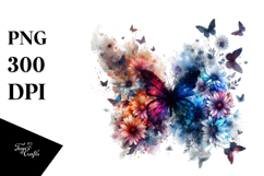 Silhouetted Butterfly Splash PNG Product Image 1