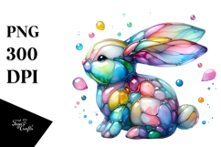 Bunny in Pastel Colors, Watercolor PNG Product Image 1