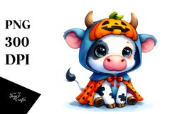 Baby Cow Halloween Drawing Clipart Product Image 1