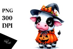 Baby Cow Halloween Drawing Clipart Product Image 1