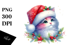 Vibrant Colors Cat with Christmass Decorations PNG Product Image 1