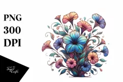 Abstract Wooden Petunia PNG Product Image 3