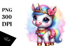 Colorful Baby Unicorn in Hambo Dancer&#039;s Attire, PNG Product Image 3
