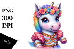 Colorful Baby Unicorn in Hambo Dancer&#039;s Attire, PNG Product Image 1