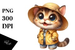 Big Eyes Sun Hat Raincoat Expressive Clipart Product Image 1