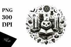 Simple Halloween with Book of Spells PNG Product Image 1