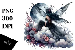 Gothic Fairy on Cloud PNG Product Image 1