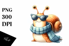 Funny Snail With Scarf | Sublimation Clipart Product Image 3