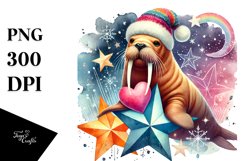 Walrus Sitting on a Star PNG Product Image 1