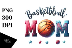 Basketball Mom Glitter PNG Product Image 1