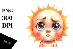 Watercolor Funny Baby Face PNG Product Image 3