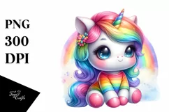 Cute Baby Unicorn Rainbow | Sublimation | Clipart Product Image 1