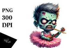 Funny Zombie in Tutu, PNG Product Image 1