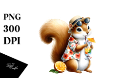 Cute Squirrel with Cool Hipster Beachwear PNG Product Image 1