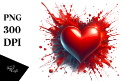 Red Glossy Heart PNG Product Image 1