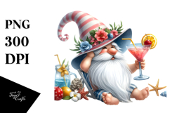 Whimsical Gnome Drinking Cocktail PNG Product Image 1