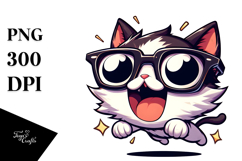 Silly Cat in Oversized Sunglasses PNG Product Image 1