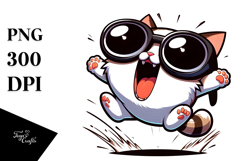 Exaggerated Cat with Sunglasses, Animated PNG Product Image 1