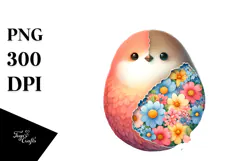 Colorful Bird with Flower Wings PNG Product Image 1
