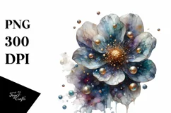 Glossy Cosmos with Golden Insertions Watercolor Splash Product Image 3