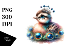 Colorful Baby Peacock PNG Product Image 1