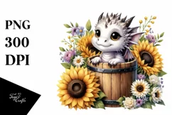 Watercolor Cute Baby Dragon PNG Product Image 3