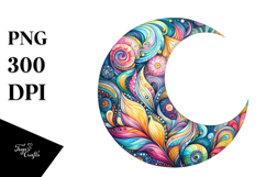 Vibrant Half Moon with Whimsical PNG Product Image 1
