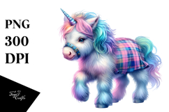 Colorful Baby Unicorn in Scottish Highland, PNG Product Image 1