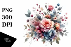 Colorful Rose Bouquet Watercolor Abstract | Sublimation | Product Image 1